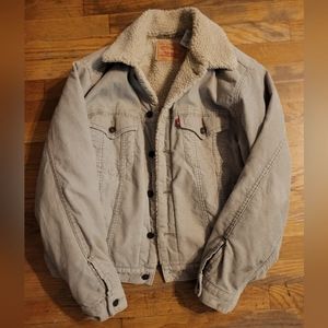 levis vintage corduroy Sherpa button down jacket USA Size Medium.